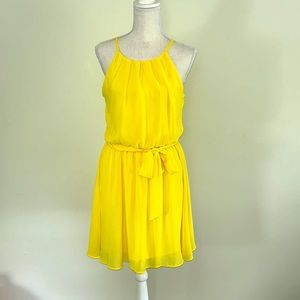Yellow chiffon dress